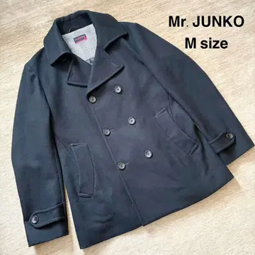 [새상품급] Mr. JUNKO 블랙 울 더블 브레스트 피코트 M 사이즈