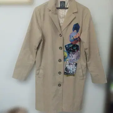 스칼라 아트 프린트 베이지 테일러드 자켓 새상품급