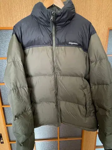 migotou. XL 다운 자켓 올리브 그린/블랙