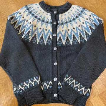 페어아일 패턴 긴팔 가디건