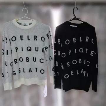 젤라또피케 니트 니트 룸웨어 화이트 (M) 블랙 (M)