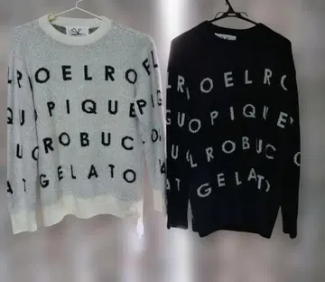 젤라또피케 니트 니트 룸웨어 화이트 (M) 블랙 (L)