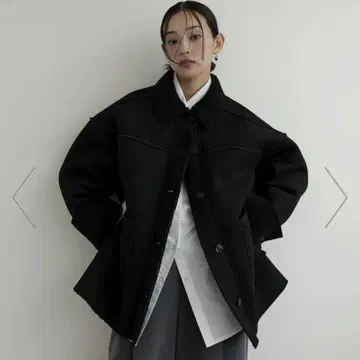 [새상품] hellam 무스탕 보아 리버서블 코트 블랙