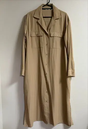 베이지 셔츠 원피스 긴팔