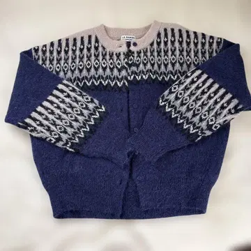 LA MARINE FRANCAISE 페어아일 패턴 모헤어 가디건