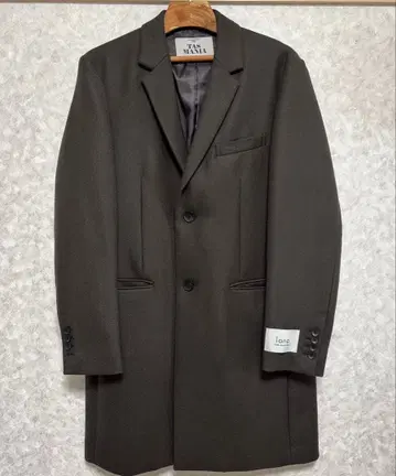 다크 브라운 체스터 코트 울 혼방