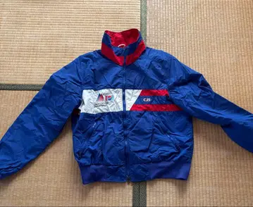 나일론 자켓 파랑 빨간색 화이트 스트라이프