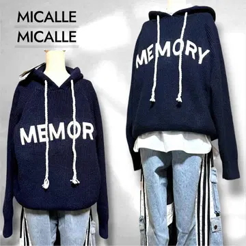 미사용 새상품 MICALLEMICALLE 신상 네이비 니트 후디 후드티