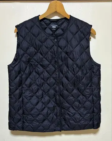 미사용 유니클로 퍼프테크 퀼팅 베스트 웜 패디드 블랙 XL