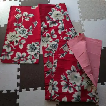 다이쇼 로망 장미 기모노 빨간색