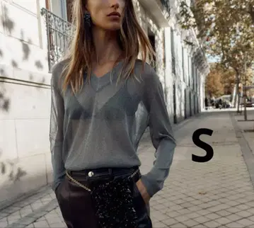 ZARA 자라 오버 사이즈 메탈릭 스레드 니트 스웨터 새상품, 미사용