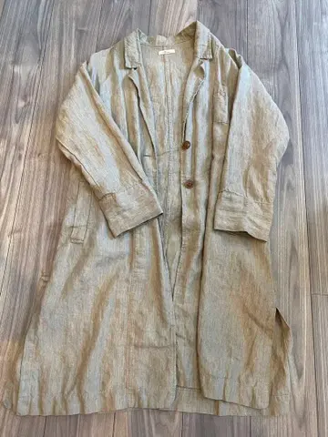 Fleurie 베이지 린넨 롱 코트