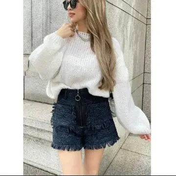 트위드 프린지 숏팬츠 M 사이즈