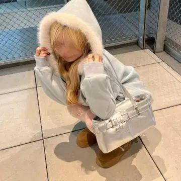 NICE CLAUP 라메 키라키라 퍼 후드티