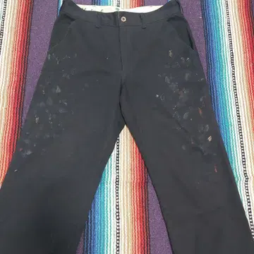 위어드 x 리프트업 페인트 가공 워크 팬츠 32 블랙