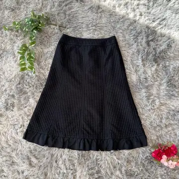 +RICO 히로코비스 사이즈 9(M) 블랙 플리츠 스커트 프릴 포함