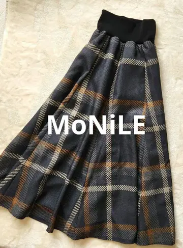 MoNiLE 모레 롱 스커트 그린 체크 [ 하자품 ]