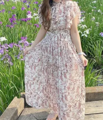 2WAY 보타이 꽃무늬 플리츠 원피스 원피스 INGNI 잉그