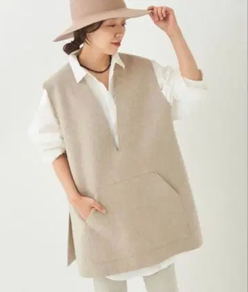 컨디션 최상 plage WO 오버 베스트 베이지