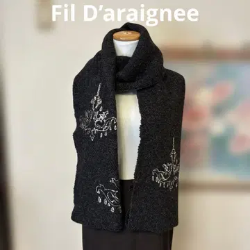 Fil D'araignee 샹들리에 스팽글 울 100% 머플러