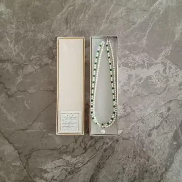 미쓰비시 마테리얼 펄 목걸이 화이트 그린