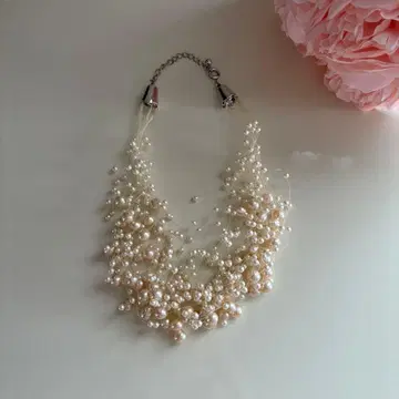 [새상품급] 작은 알갱이 펄 초커 목걸이 백화점 구매