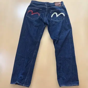 EVISU 에비수 다크 블루 데님 스트레이트 팬츠