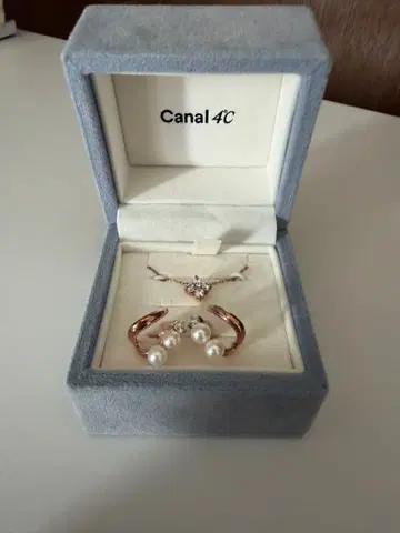 Canal 4C 펄 크리스탈 귀걸이 목걸이 세트