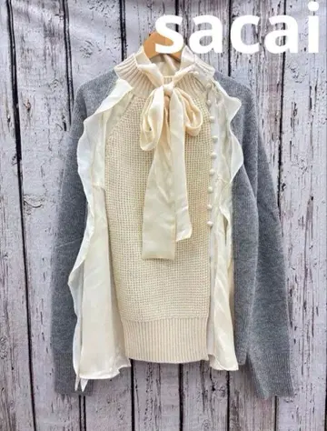 [ Y17 ] sacai 도킹 니트 리본