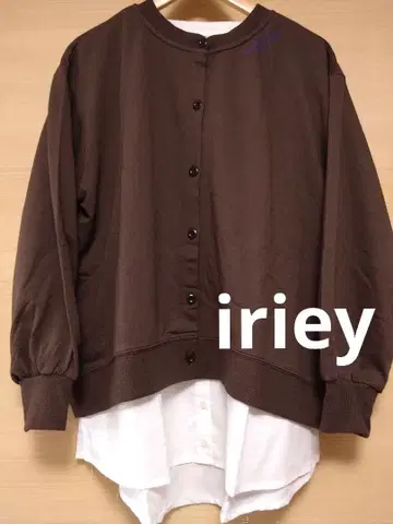 iriey 2way 로고 가디건 레이어드 긴팔 앙상블 F