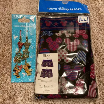 도쿄 디즈니 리조트 남성용 복서 팬츠 LL & 페어 스트랩 새상품 미사용