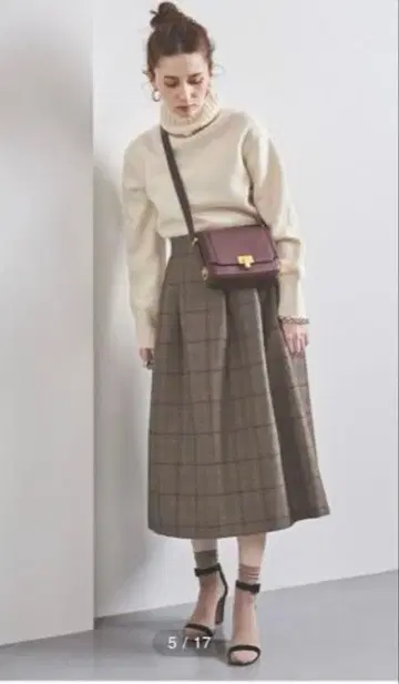 [ 새상품급 ] UNITED ARROWS UWSC P/W 체크 턱 스커트