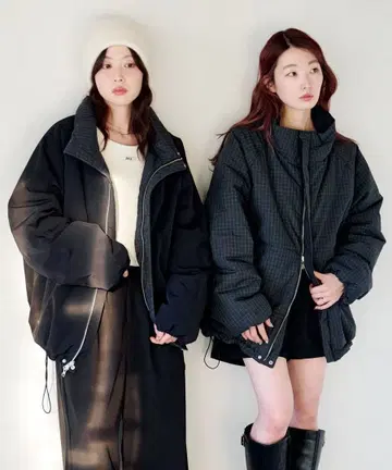 Kastane 체크 충전솜 리버서블 아우터