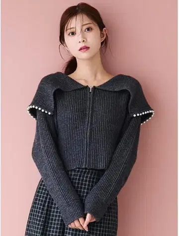 CILFORD 블랙 리브 가디건