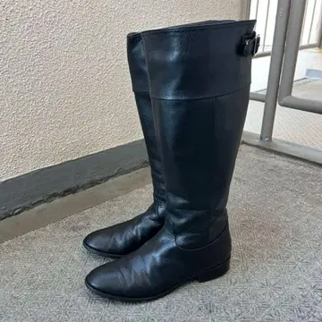 츠모리치사토 가죽 롱 부츠 (블랙)