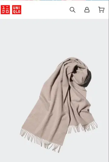 [ 유니클로 ] 미사용 새상품 캐시미어 머플러 베이지