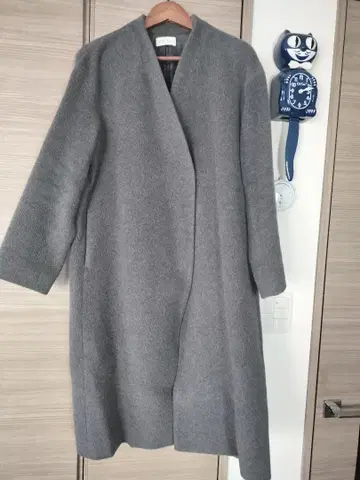 PLST 그레이 울 롱 코트