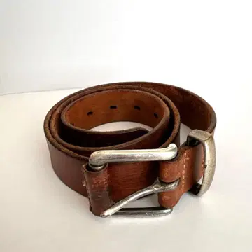 빈티지 천연 가죽 가죽 벨트 브라운 캐주얼
