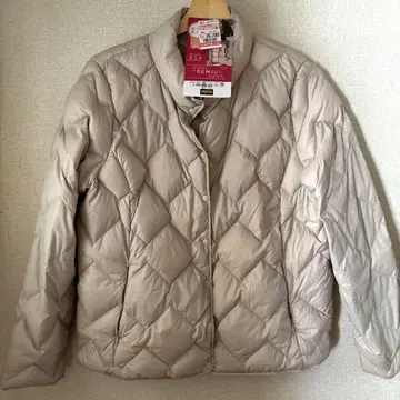 가볍고 따뜻한 다운 퀼트 자켓 세탁 가능 크로시 아이보리 LL