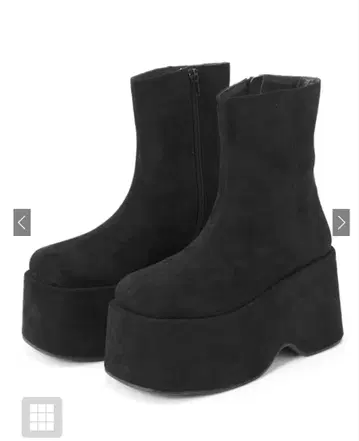 블랙 플랫폼 부츠 사이드 지퍼