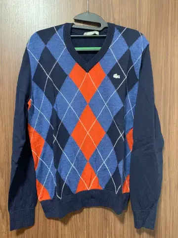Lacoste 아가일 니트 스웨터 V넥