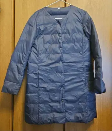 [ 새상품급 ] 무인양품 네이비 다운 자켓 미디 기장