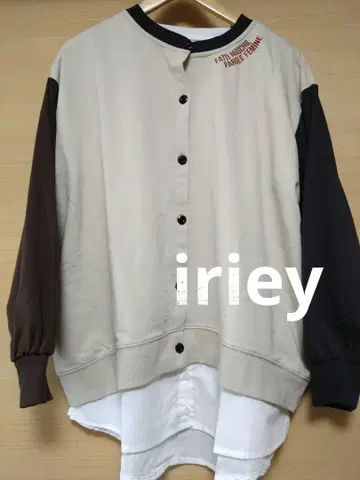 iriey 2way 로고 가디건 레이어드 긴팔 앙상블 F