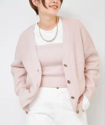 Plage 니트 가디건 핑크