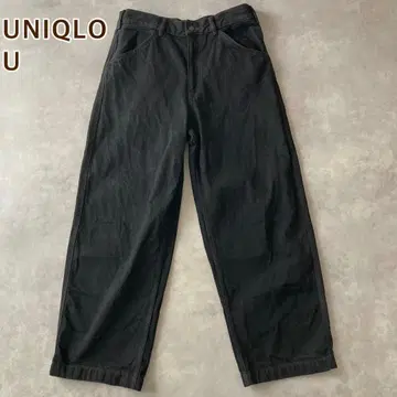 UNIQLO U 와이드 핏 컬러 진 BLACK W32