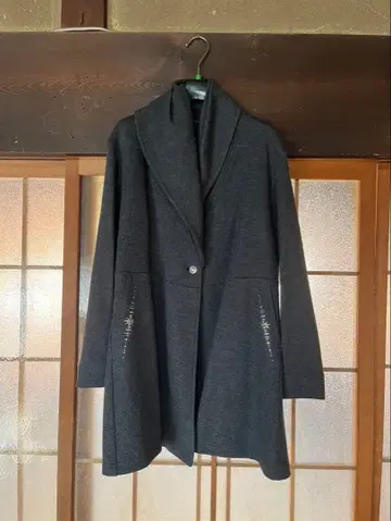 VALENZA 다크 그레이 숄카라 코트