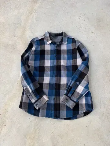 에디 바우어 리미티드 에디션 파랑 블랙 체크 무늬 플란넬 셔츠