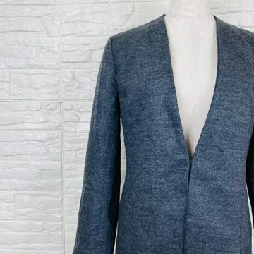 인디비 노카라 자켓 V넥 울 혼방 일본제 S [85-39]