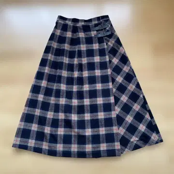 마리퀀트 체크 무늬 롱 스커트