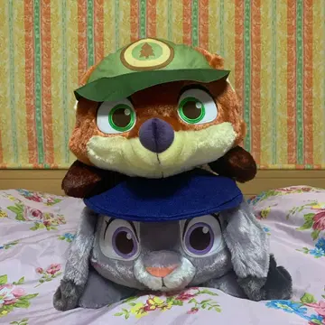 남코 한정판 주토피아 빨간 볼 엎드린 슈퍼 라지 키즈 봉제 인형 2종